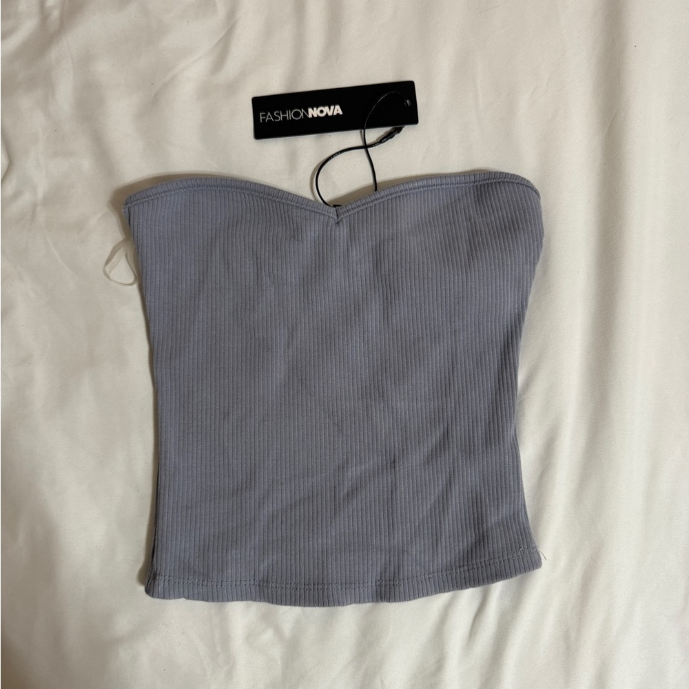 Grayish Blue Tube Top